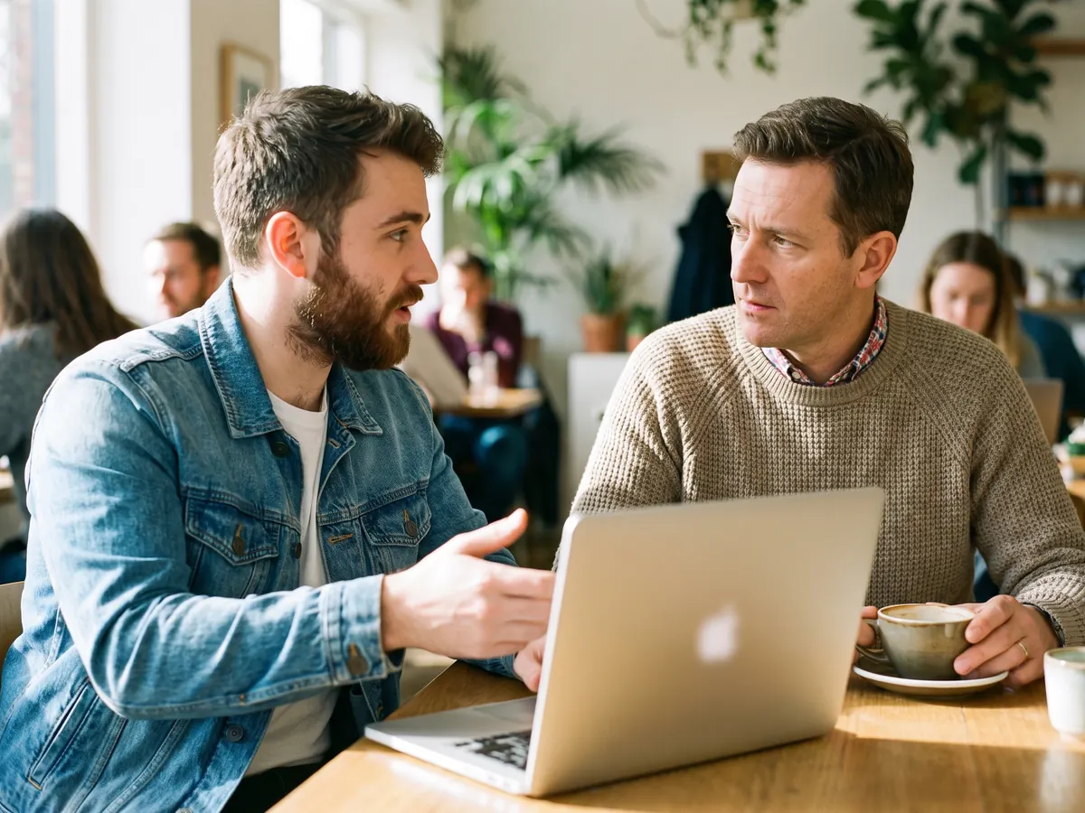 An IT consultant working with a business owner